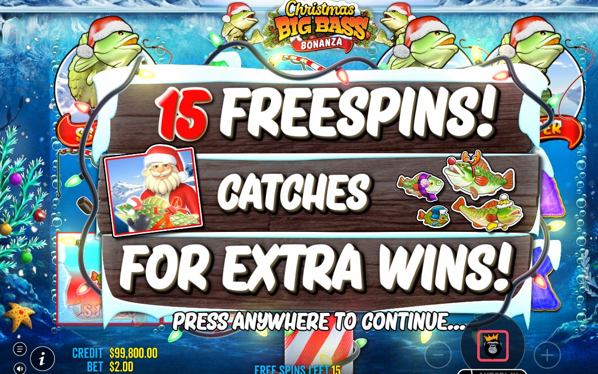 Free Spins Ansicht im laufenden Spiel